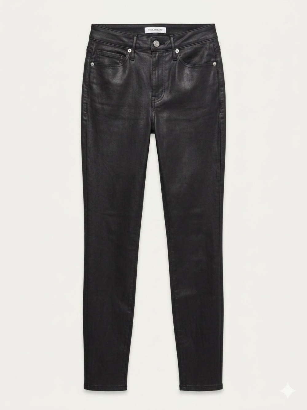 SZ 2 GOOD AMERICAN GOOD LEGS BLACK COATED SKINNY JEANS INDIE SLEEZE
